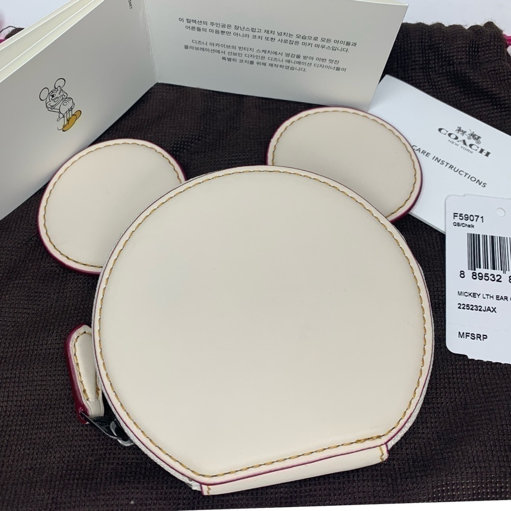 Coach Mickey Mouse Glovetanned Leather Coin Purse